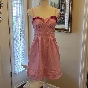 Pink Seersucker American Eagle Sundress